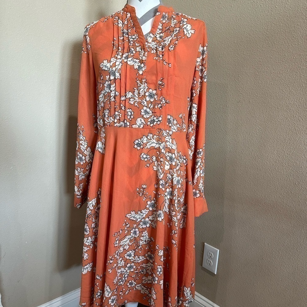 NANETTE LEPORE FLORAL LONG SLEEVE DRESS